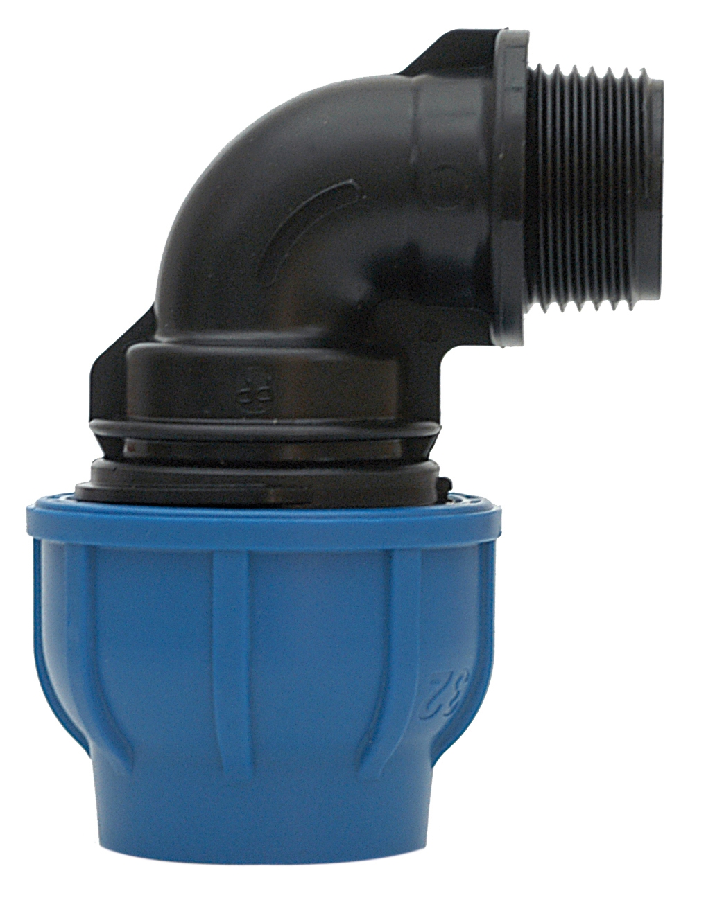 PE-Rohr 90°-Winkel mit AG-Abzweigung